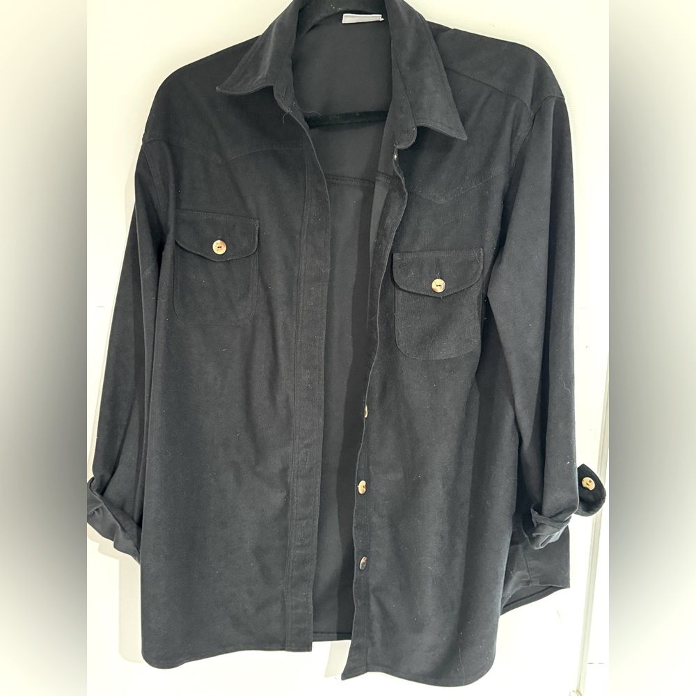 Black Casual Button Down Shirt